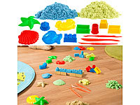 Playtastic 2er-Set kinetischer Sand, je 300 g, bunt, mit Sand-Formen und Werkzeug; Luftballons Luftballons Luftballons Luftballons 